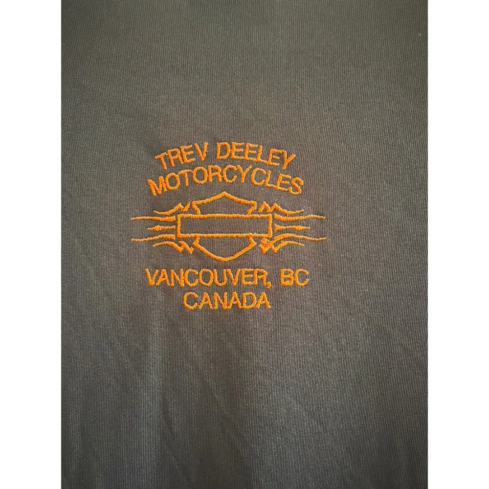 Harley-Davidson Womens XL Black Long Sleeve V-Neck Performance Shirt Thumbholes